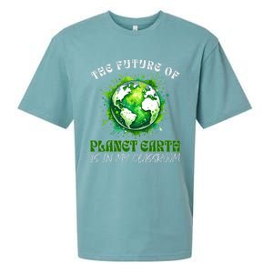 The Future Of Planet Earth Is In My Classroom 2024 Earth Day Sueded Cloud Jersey T-Shirt