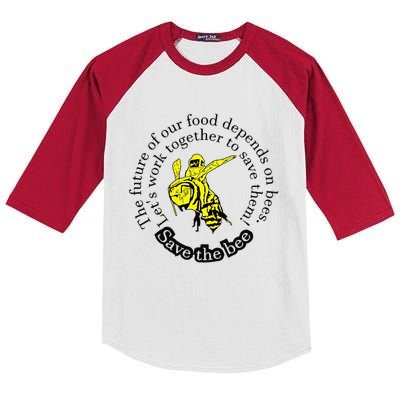 The Future Of Our Food Depends On Bees LetS Work Together Kids Colorblock Raglan Jersey