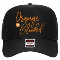 Tennessee Fan Orange Blooded Vol Sports Fan State Flag Tn High Crown Mesh Back Trucker Hat