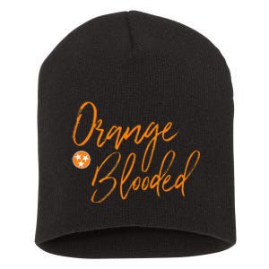 Tennessee Fan Orange Blooded Vol Sports Fan State Flag Tn Short Acrylic Beanie