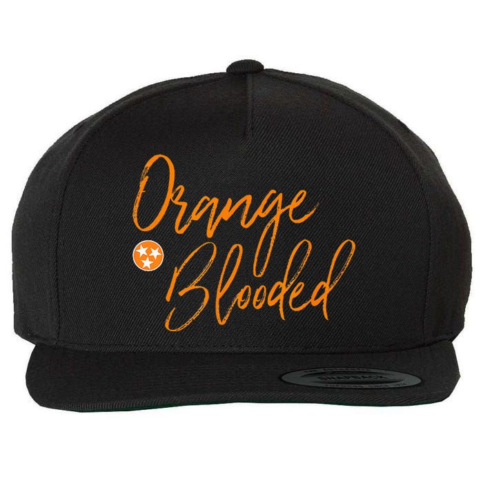 Tennessee Fan Orange Blooded Vol Sports Fan State Flag Tn Wool Snapback Cap