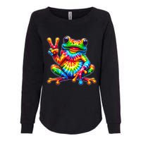 Tiedye Frog Peace Sign Hippie Womens California Wash Sweatshirt