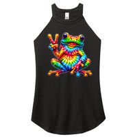 Tiedye Frog Peace Sign Hippie Women's Perfect Tri Rocker Tank