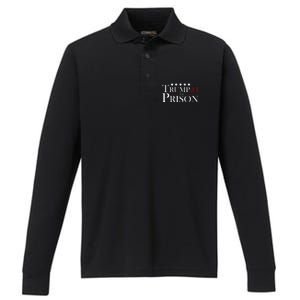 Trump For Prison 2024 Support Trump 4th Of July Performance Long Sleeve Polo