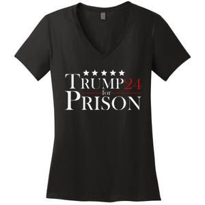 Trump For Prison 2024 Support Trump 4th Of July Women's V-Neck T-Shirt