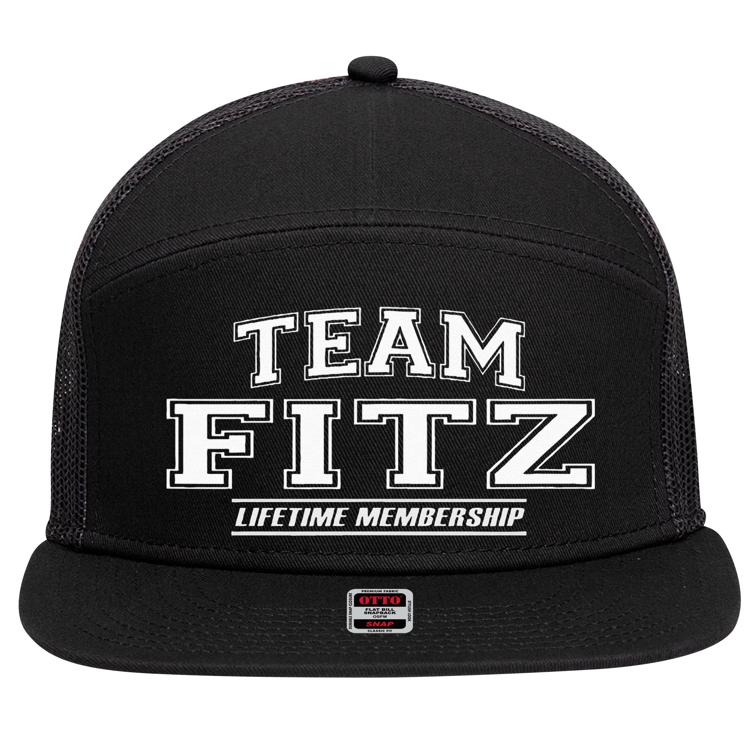 Team Fitz Proud Family Surname Last Name 7 Panel Mesh Trucker Snapback Hat