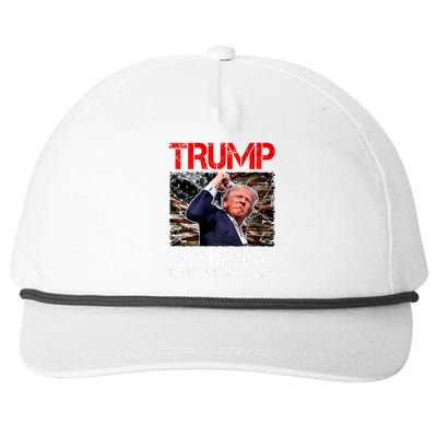 Trump Fist Pump Shot At Trump 2024 Trump Survives Rally Snapback Five-Panel Rope Hat