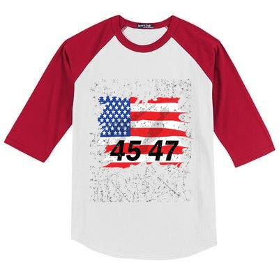 Trump For President 2024 45 47 Pro Trump Election 2024 Gift Kids Colorblock Raglan Jersey