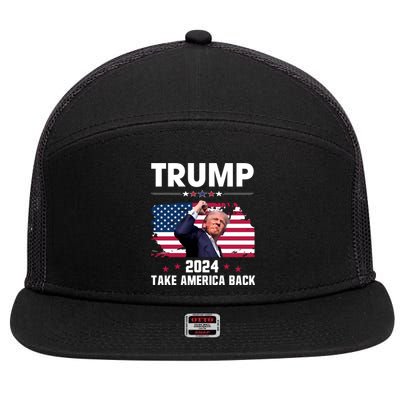 Trump Fist Pump Shot 7 Panel Mesh Trucker Snapback Hat