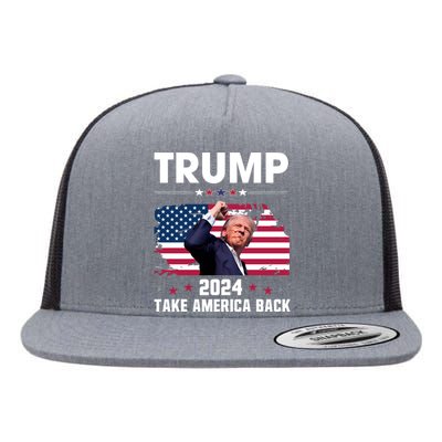 Trump Fist Pump Shot Flat Bill Trucker Hat