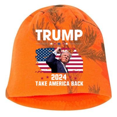 Trump Fist Pump Shot Kati - Camo Knit Beanie