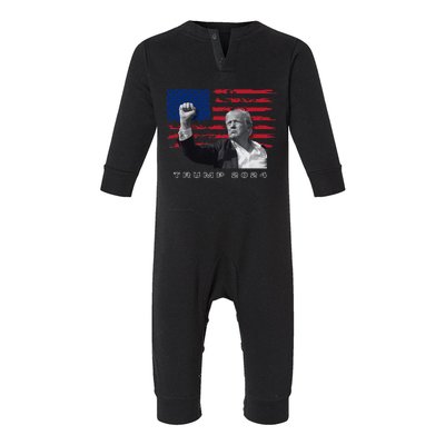 Trump For President 2024 Patriotic Triumph Maga Infant Fleece One Piece