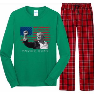 Trump For President 2024 Patriotic Triumph Maga Long Sleeve Pajama Set