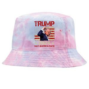 Trump Fist Pump Shot At Trump 2024 Trump Survives Rally Tie-Dyed Bucket Hat