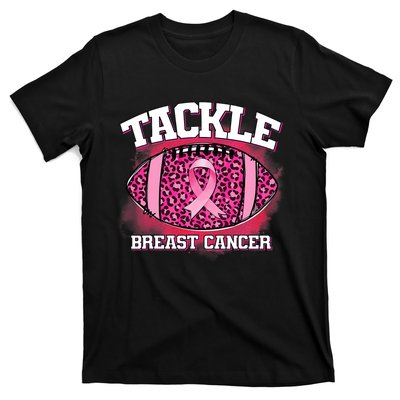 Tackle Football Pink Ribbon Breast Cancer Awareness T-Shirt