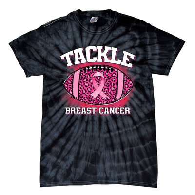 Tackle Football Pink Ribbon Breast Cancer Awareness Tie-Dye T-Shirt