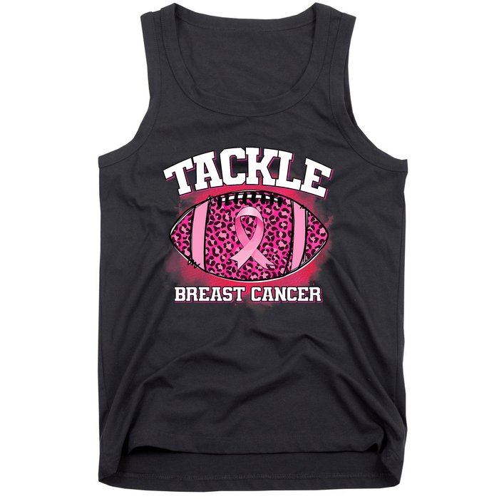 Tackle Football Pink Ribbon Breast Cancer Awareness Tank Top