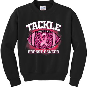 Tackle Football Pink Ribbon Breast Cancer Awareness Kids Sweatshirt