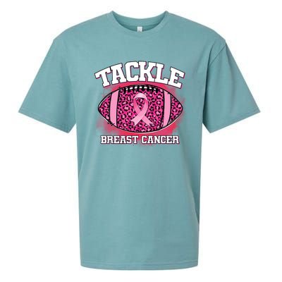 Tackle Football Pink Ribbon Breast Cancer Awareness Sueded Cloud Jersey T-Shirt