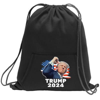 Trump Fist Pump Shot At Trump 2024 Trump Survives Rally Sweatshirt Cinch Pack Bag