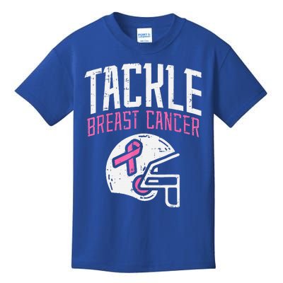 Tackle Football Pink Ribbon Breast Cancer Awareness Kids T-Shirt