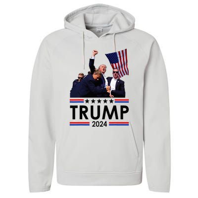 Trump Fist Pumped Fight Pray For Trump America Performance Fleece Hoodie