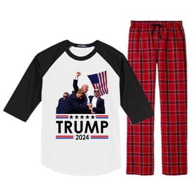 Trump Fist Pumped Fight Pray For Trump America Raglan Sleeve Pajama Set