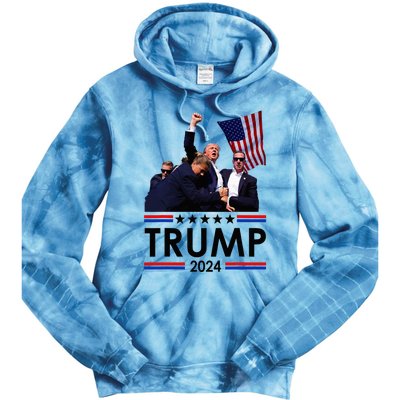 Trump Fist Pumped Fight Pray For Trump America Tie Dye Hoodie