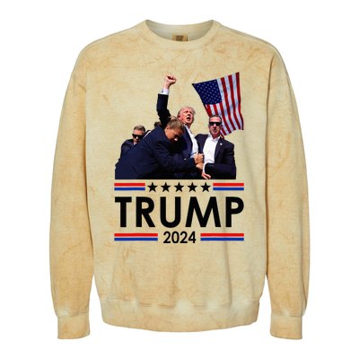 Trump Fist Pumped Fight Pray For Trump America Colorblast Crewneck Sweatshirt