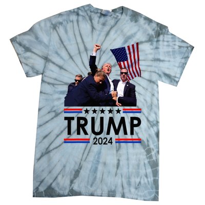 Trump Fist Pumped Fight Pray For Trump America Tie-Dye T-Shirt