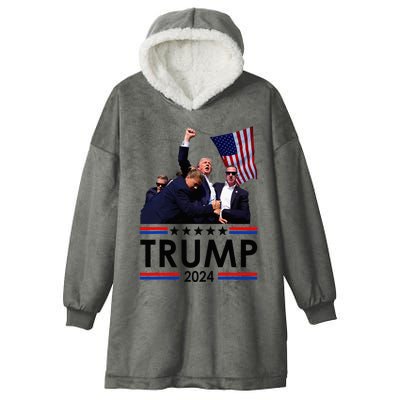 Trump Fist Pumped Fight Pray For Trump America Hooded Wearable Blanket