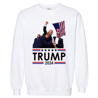 Trump Fist Pumped Fight Pray For Trump America Garment-Dyed Sweatshirt