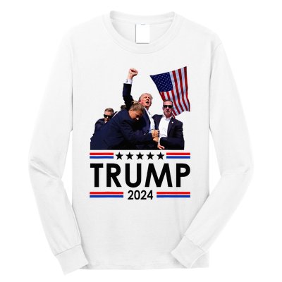 Trump Fist Pumped Fight Pray For Trump America Long Sleeve Shirt