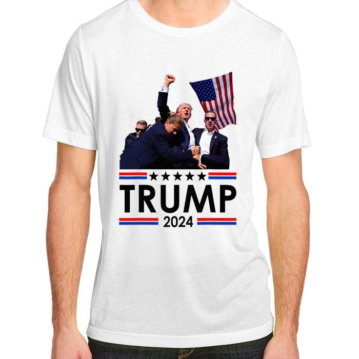 Trump Fist Pumped Fight Pray For Trump America Adult ChromaSoft Performance T-Shirt