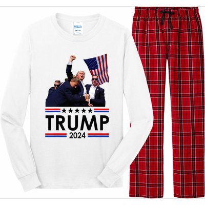 Trump Fist Pumped Fight Pray For Trump America Long Sleeve Pajama Set