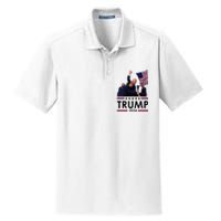 Trump Fist Pumped Fight Pray For Trump America Dry Zone Grid Polo