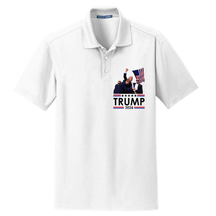 Trump Fist Pumped Fight Pray For Trump America Dry Zone Grid Polo