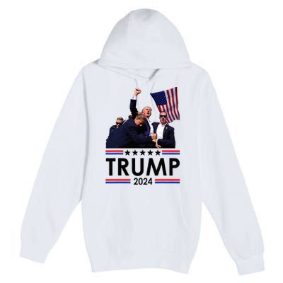 Trump Fist Pumped Fight Pray For Trump America Premium Pullover Hoodie