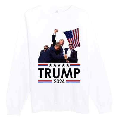 Trump Fist Pumped Fight Pray For Trump America Premium Crewneck Sweatshirt