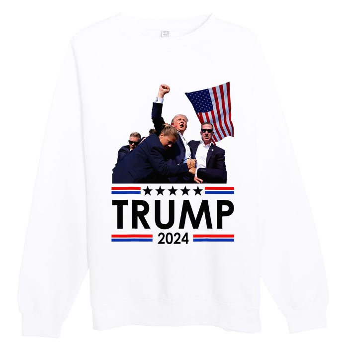 Trump Fist Pumped Fight Pray For Trump America Premium Crewneck Sweatshirt