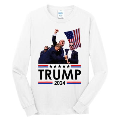 Trump Fist Pumped Fight Pray For Trump America Tall Long Sleeve T-Shirt