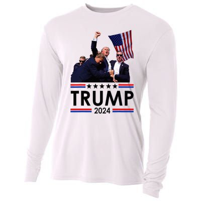 Trump Fist Pumped Fight Pray For Trump America Cooling Performance Long Sleeve Crew