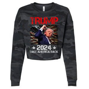 Trump Fist Pump Shot At Trump 2024 Trump Survives Rally Premium Cropped Pullover Crew