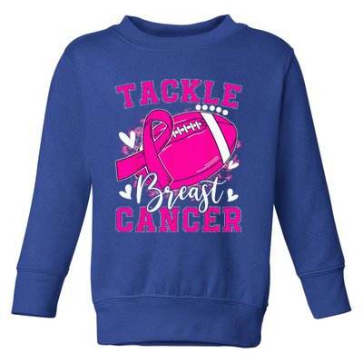 Tackle Football Pink Ribbon Breast Cancer Awareness Toddler Sweatshirt