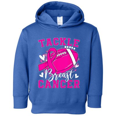 Tackle Football Pink Ribbon Breast Cancer Awareness Toddler Hoodie