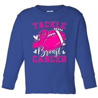 Tackle Football Pink Ribbon Breast Cancer Awareness Toddler Long Sleeve Shirt