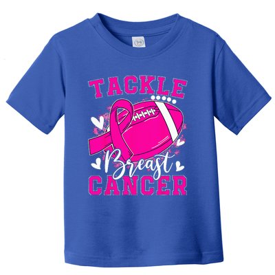 Tackle Football Pink Ribbon Breast Cancer Awareness Toddler T-Shirt