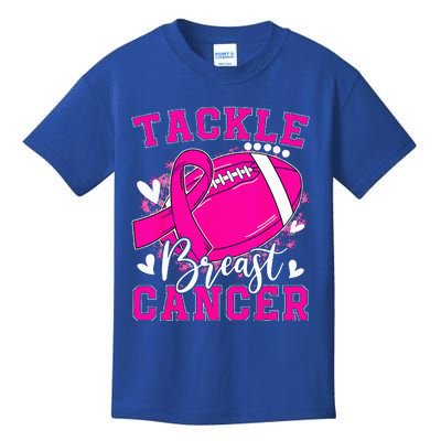 Tackle Football Pink Ribbon Breast Cancer Awareness Kids T-Shirt