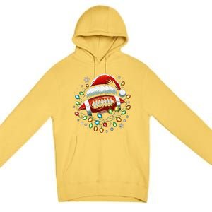 Ta26santa Football Player Christmas Lights Premium Pullover Hoodie