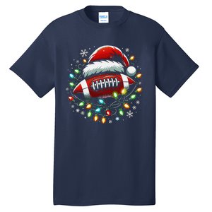 Ta26santa Football Player Christmas Lights Tall T-Shirt